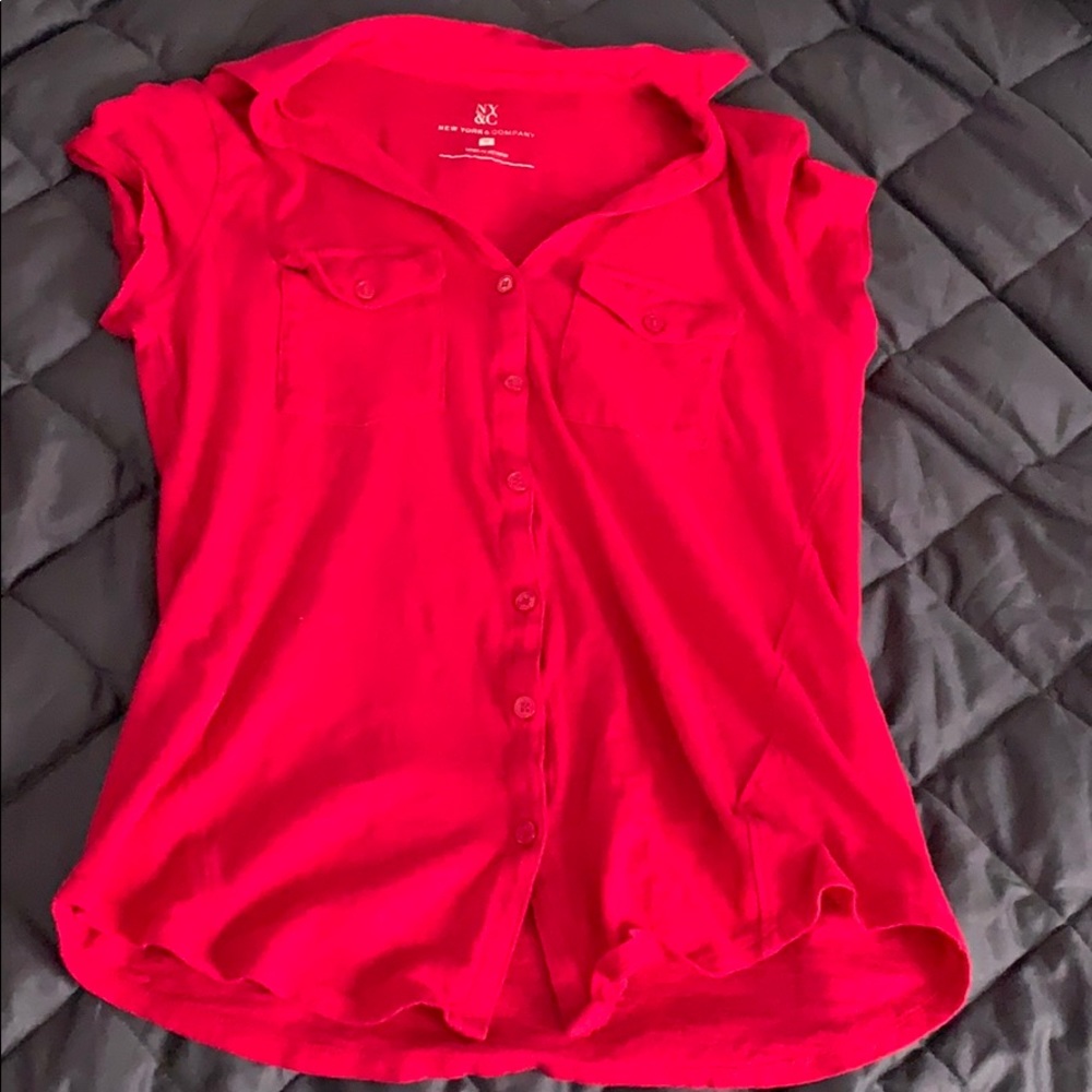 Reddish/Pink NY&C button down T-shirt